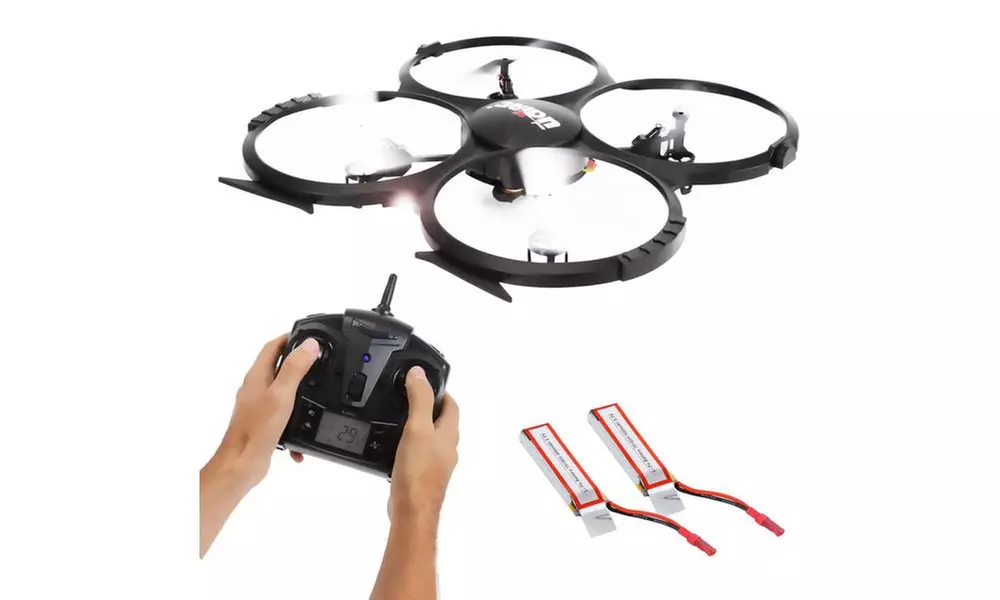 RC Drone w/ HD Camera, 2.4 GHz Remote Controller w/ LCD Screen & Extra Battery - Primary Image