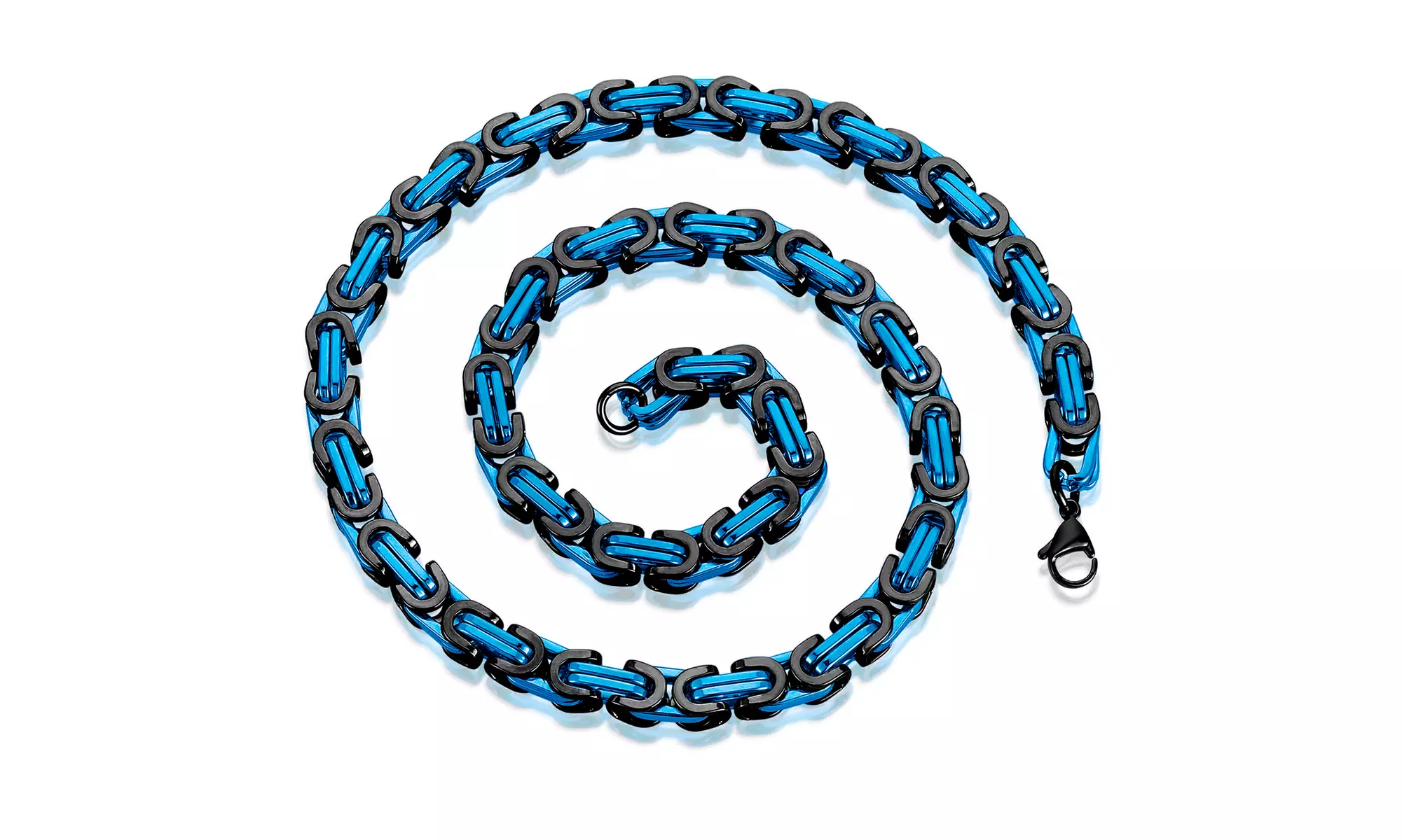 Men's Stainless Steel 8mm Byzantine Chain Necklace 24" - Primary Image