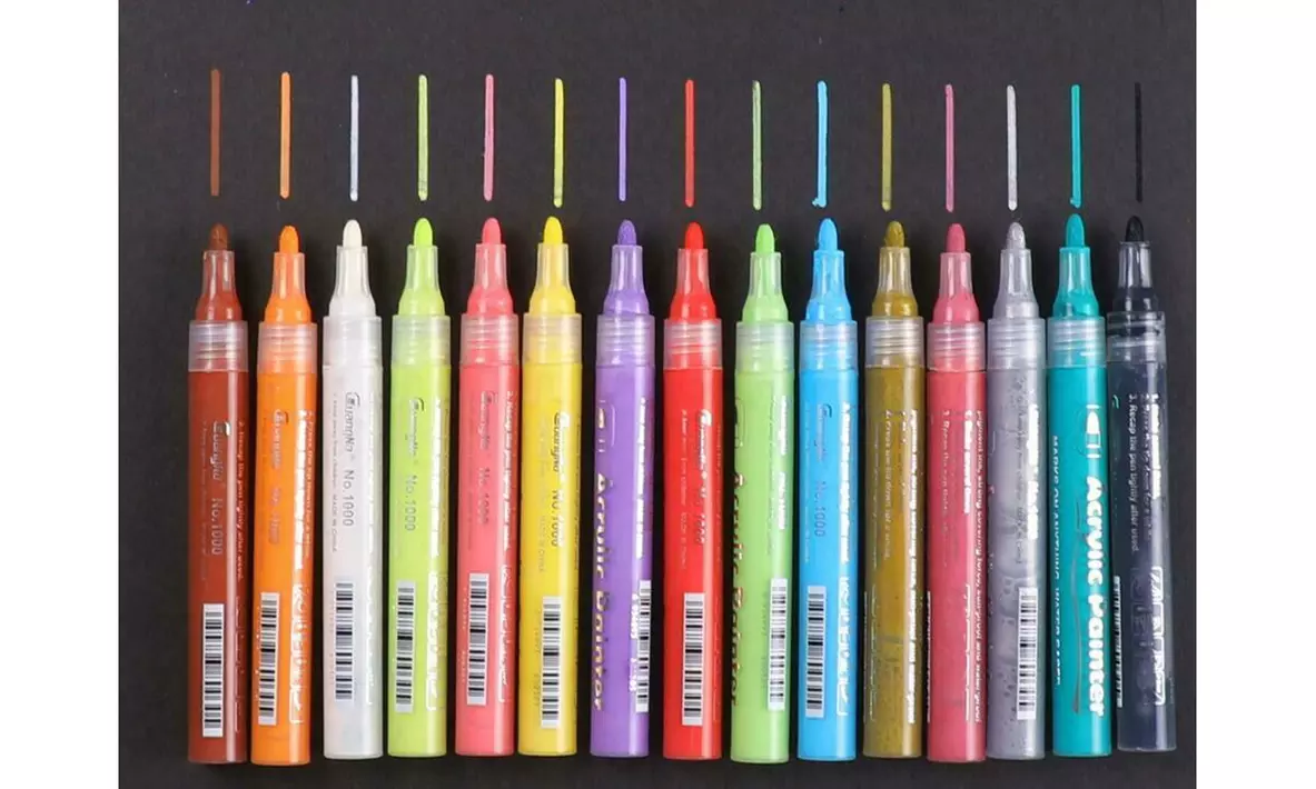 Acrylic Paint Marker Pens Set Pebble, Rock & Stone painting, Scrapbooking,Fabric