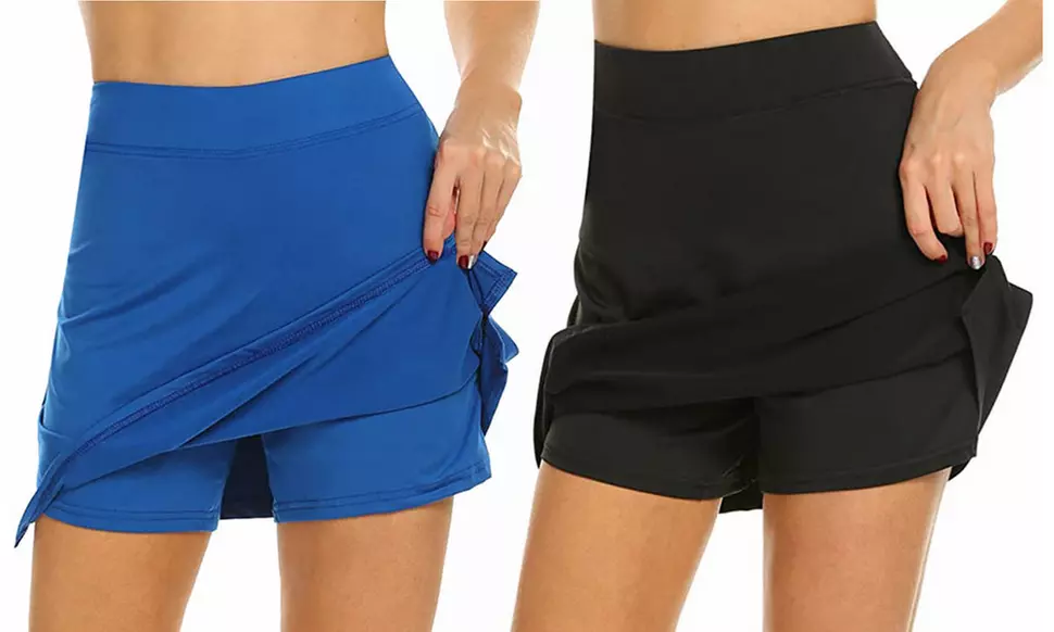 Women's Active Skort Stretchy Pleated Tennis Skirt for Running Golf Workout - Primary Image