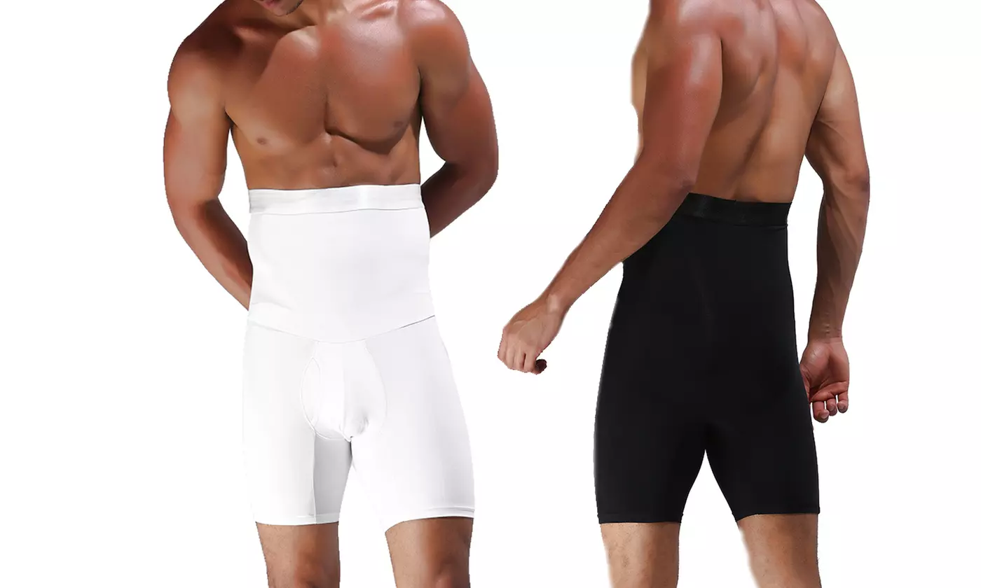 Male High Waist Compression Boxer Shorts Tummy Control Butt Lifter Body Shaper