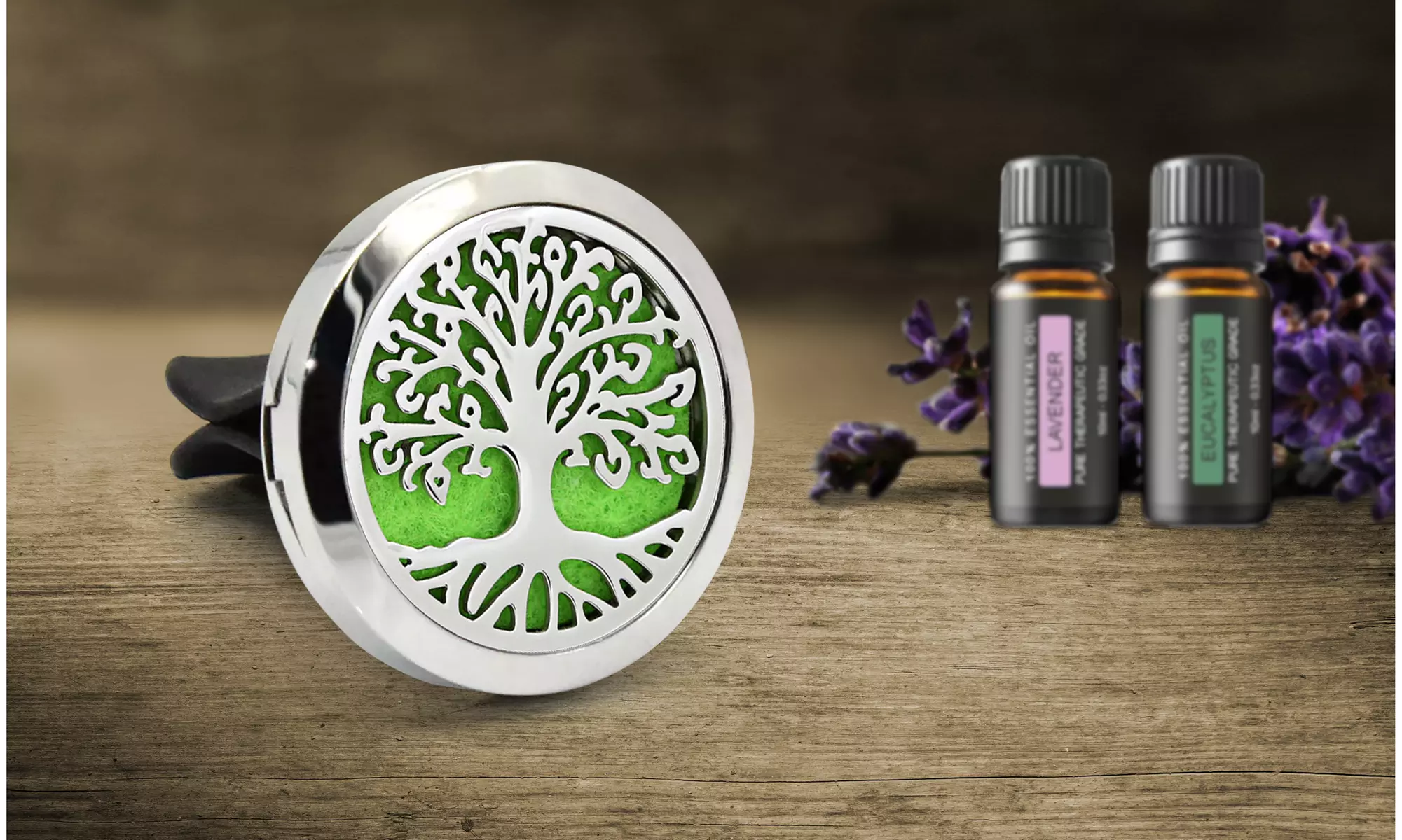 Aromatherapy Designer Essential Oil Car Vent Diffuser with 2 Optional Oils