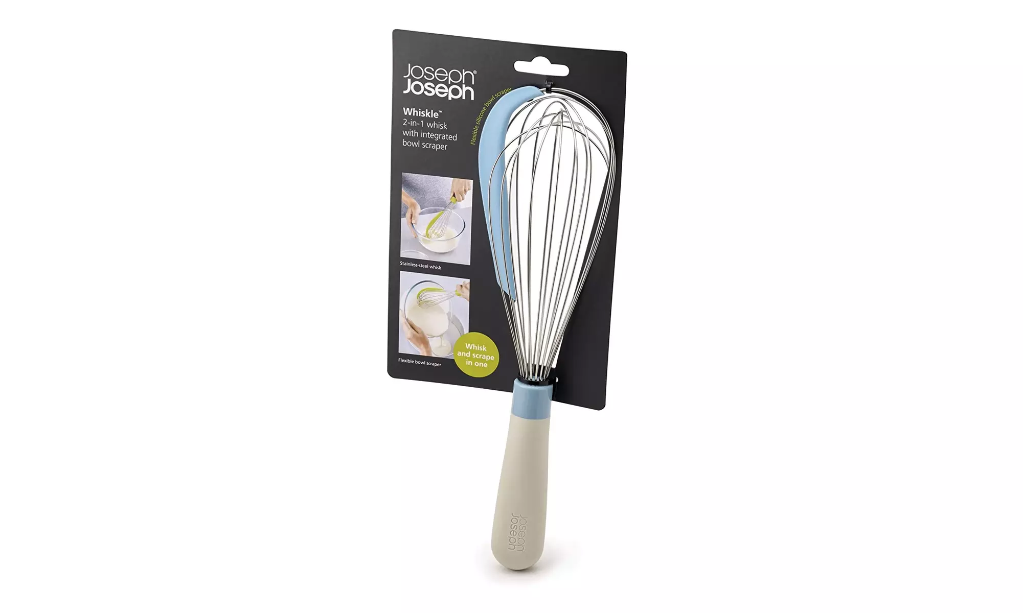 Joseph Joseph Whiskle 2-in-1 Whisk with Bowl Scraper Whisk and Scrape, Blue - Second Medium