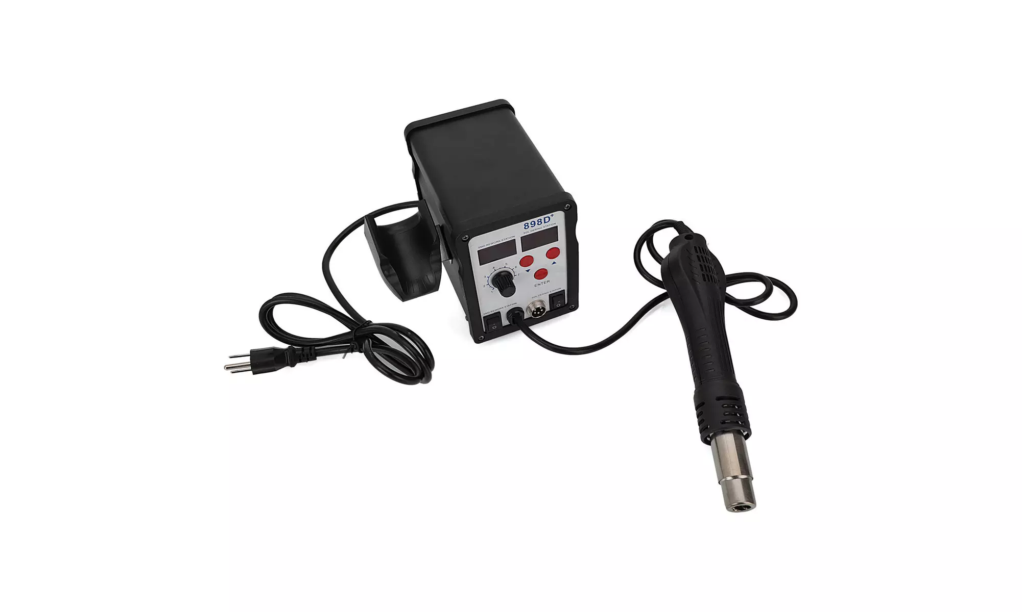 898D 2in1 SMD Rework Soldering Station Solder ESD Tips BGA Hot Air Nozzles 110V - Second Medium