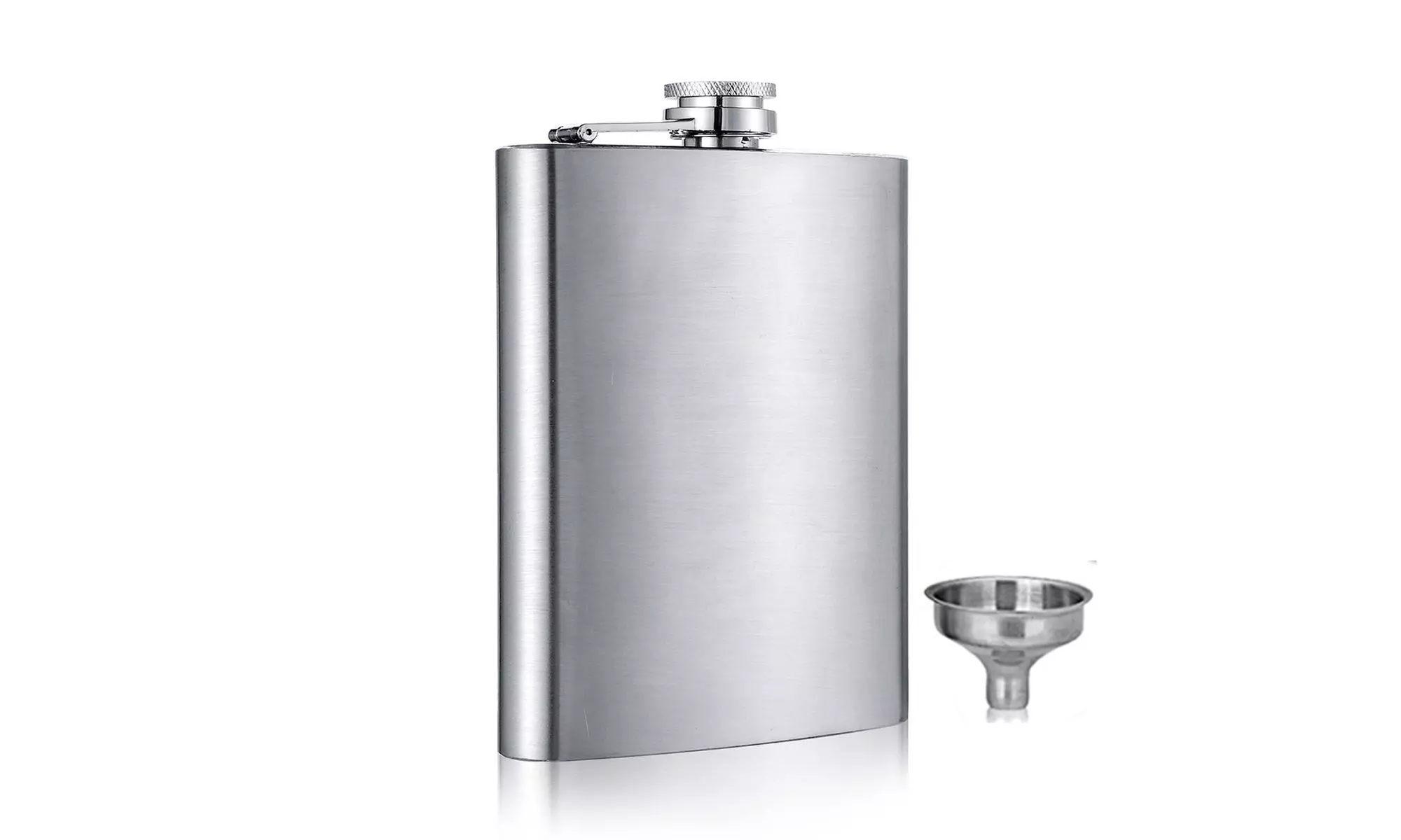 Liquor Stainless Steel Pocket Hip Flask Screw Cap with Funnel - Primary Image