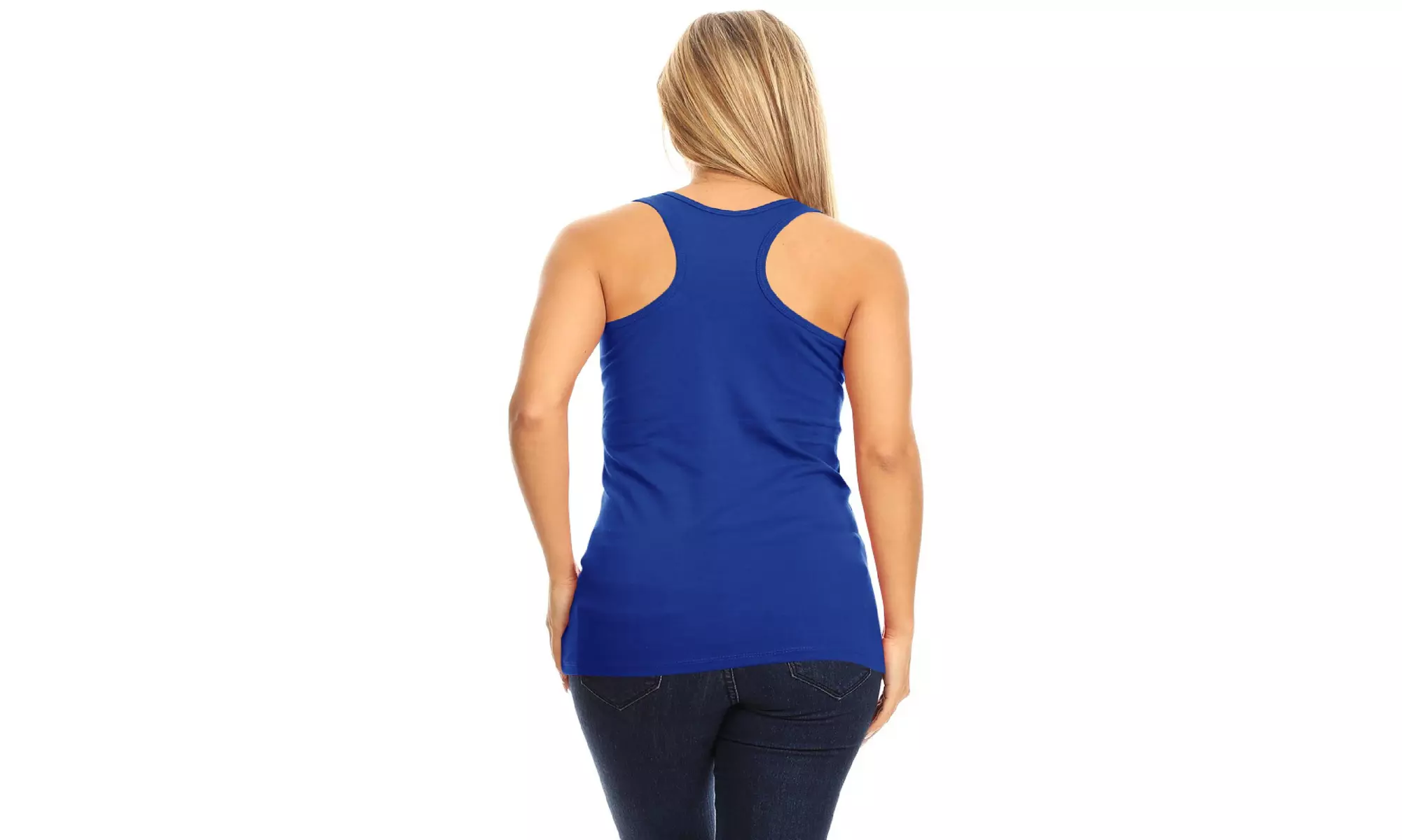 Basic Solid racerback tank top with scoop neck