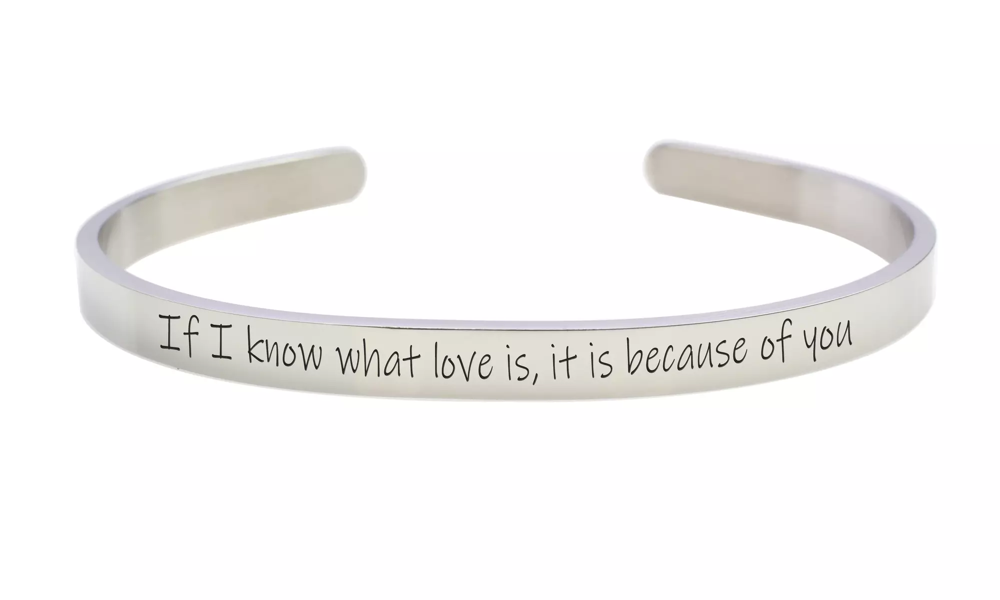 Solid Stainless Steel 5mm Inspirational Cuff by Pink Box - Second Medium
