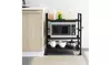 3 Tier Wire Mesh Rolling Cart with Hooks