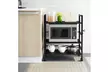 3 Tier Wire Mesh Rolling Cart with Hooks - Second Medium