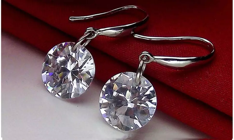 Sterling Silver 4.00 CTTW Drop Earring W Crystals From Swarovski
