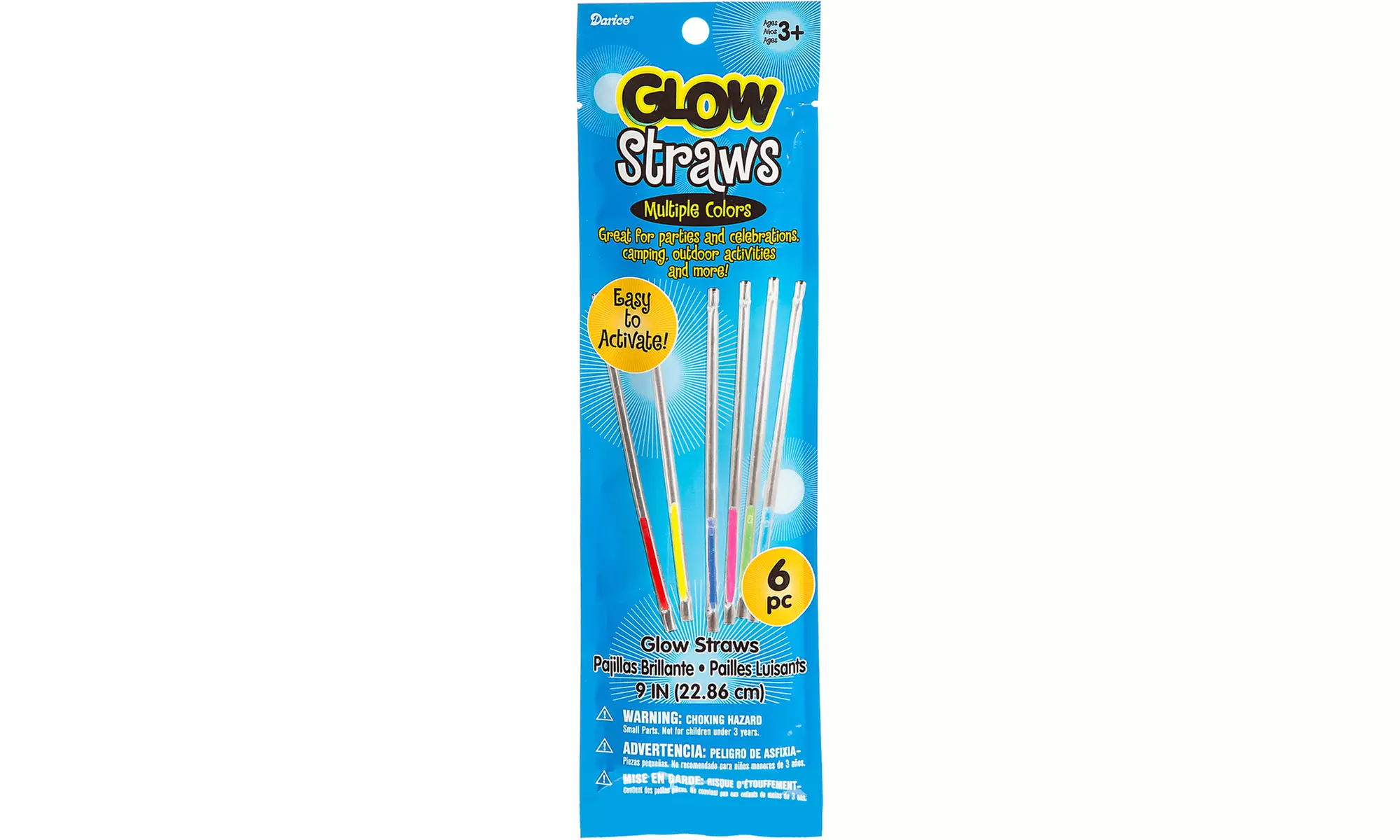Darice Glow Stick Straws 9 Inches - Primary Image