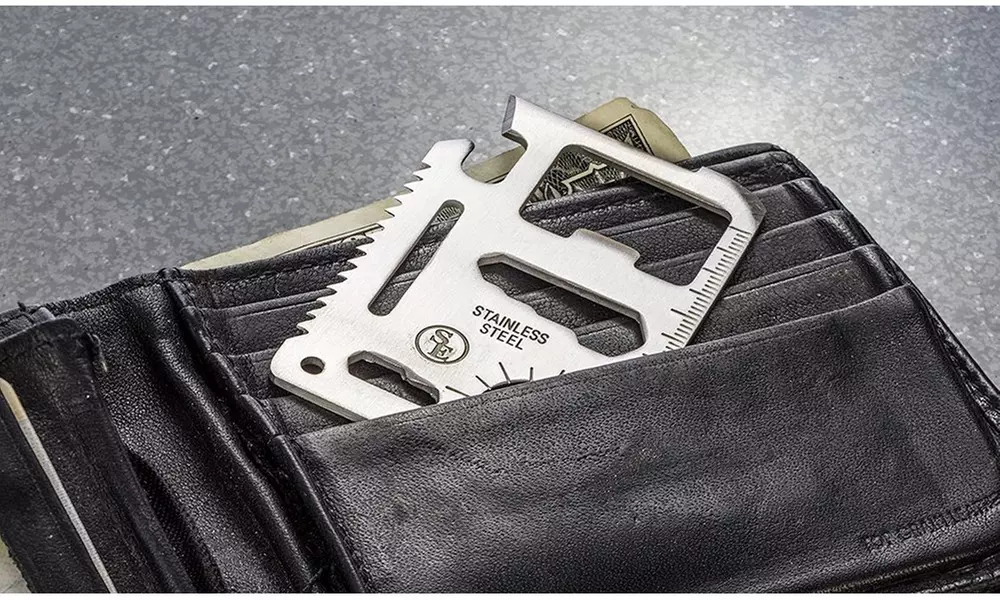 11-Function Stainless Steel Survival Pocket Tool (3 Pack)  - Primary Image