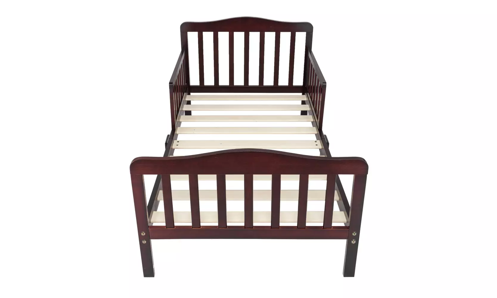 Wooden Baby Toddler Bed Bedroom Furniture with Safety Guardrails Espresso - Second Medium