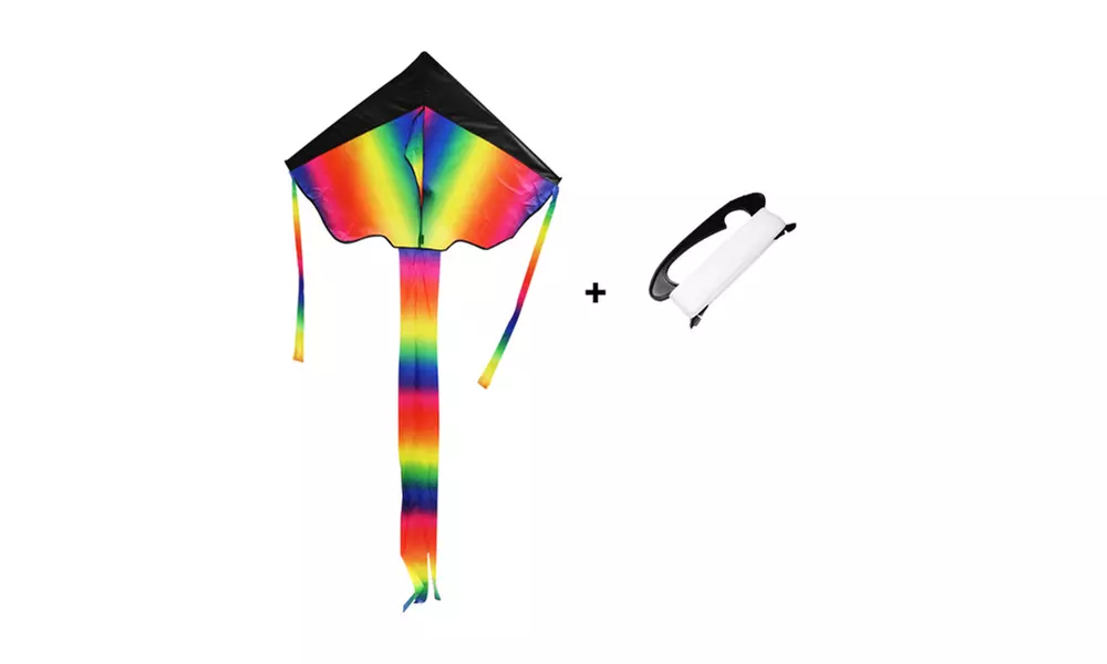 Rainbow Delta Kite, Kites for Kids Adults with Line and Handle - Primary Image