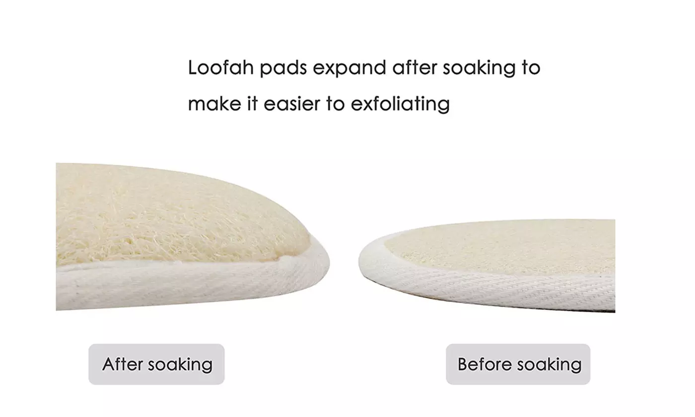  Exfoliating Loofah Pad Natural Face Luffa Body Sponge Scrubber Brush Bath Set