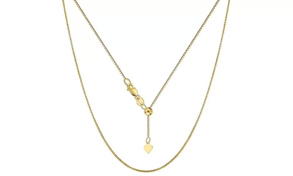 Italian Made Sterling Silver 16"-24" Adjustable Box chain 
