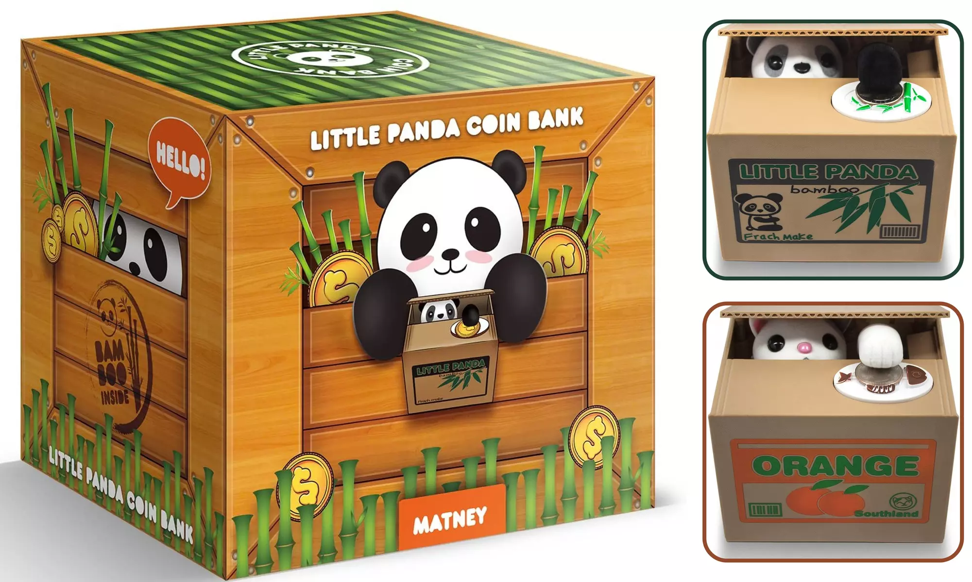 Matney Stealing Coin Piggy Bank - Electric Money Saving Box Panda Bear/Kitty Cat - Primary Image