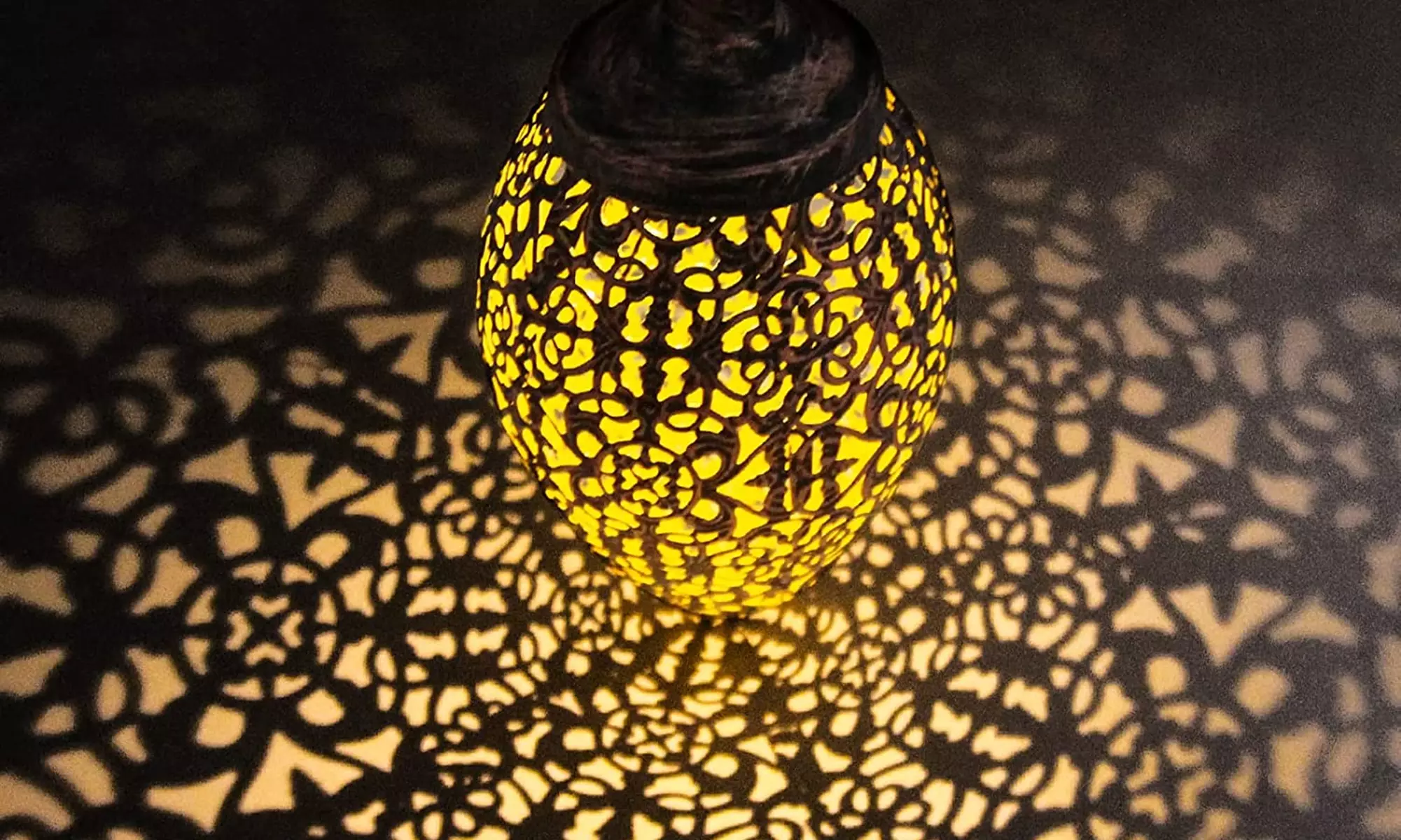 LED Solar Lights Hollowed-out Iron Lantern Light Garden Lights Garden Decor