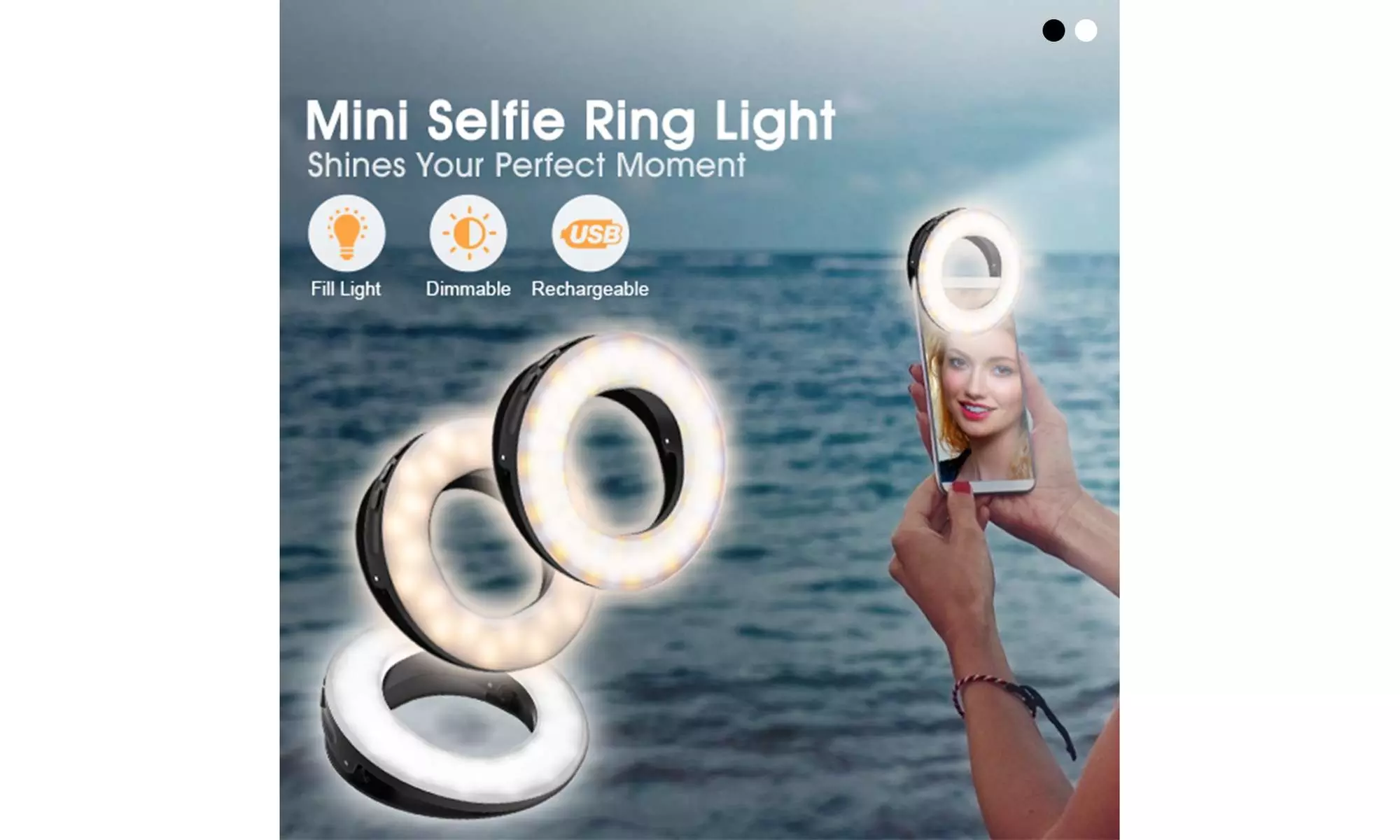 Rechargeable 60 LED Clip on Ring Light - Second Medium