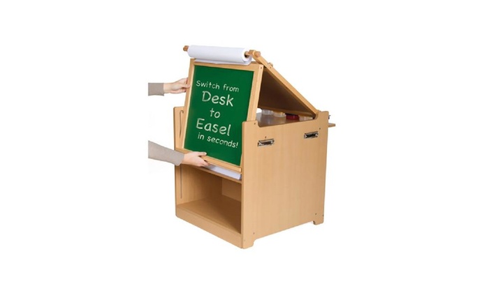 Guidecraft Desk To Easel Art Cart Groupon Guidecraft Desk To Easel Art Cart