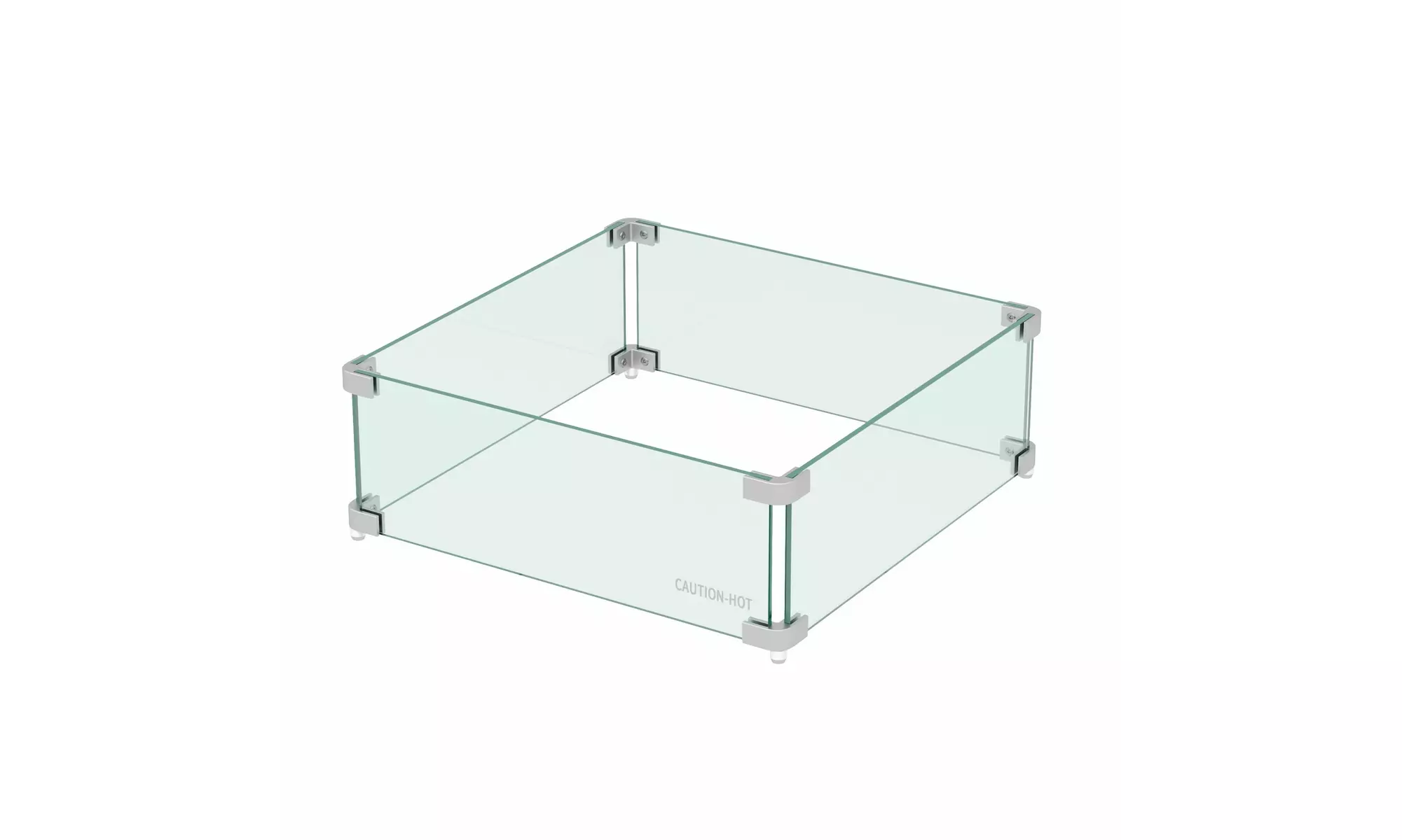 HeatPro Pyrex Square Tempered Glass Fire Flame Guard Fire Pit Glass Guard - Second Medium