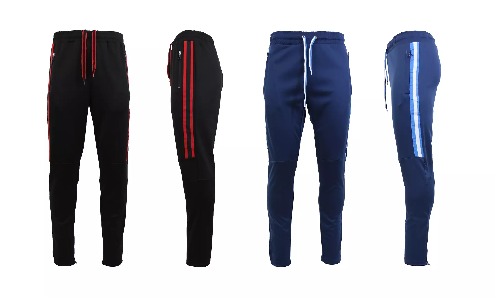 Men's Moisture-Wicking Jogger Track Pants with Side Trim (2-Pack) - Second Medium
