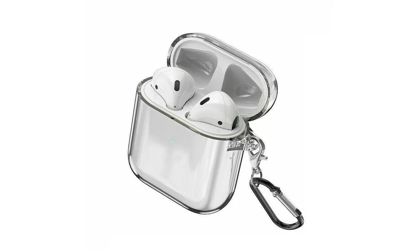 Crystal Clear Cover Skin Protective Full Hard Case For Apple Airpods Earbuds - Primary Image