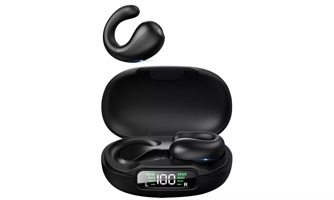 iMounTEK Bluetooth Headphones V5.3 Wireless Earbuds w/ LED Display Charging Case - Primary Image