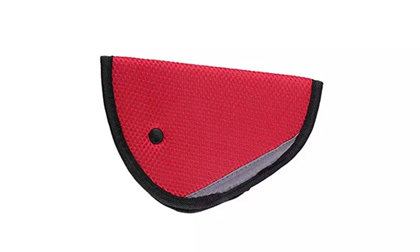Car Seat Belt Protector Memory soft object Cushion, Red - Primary Image