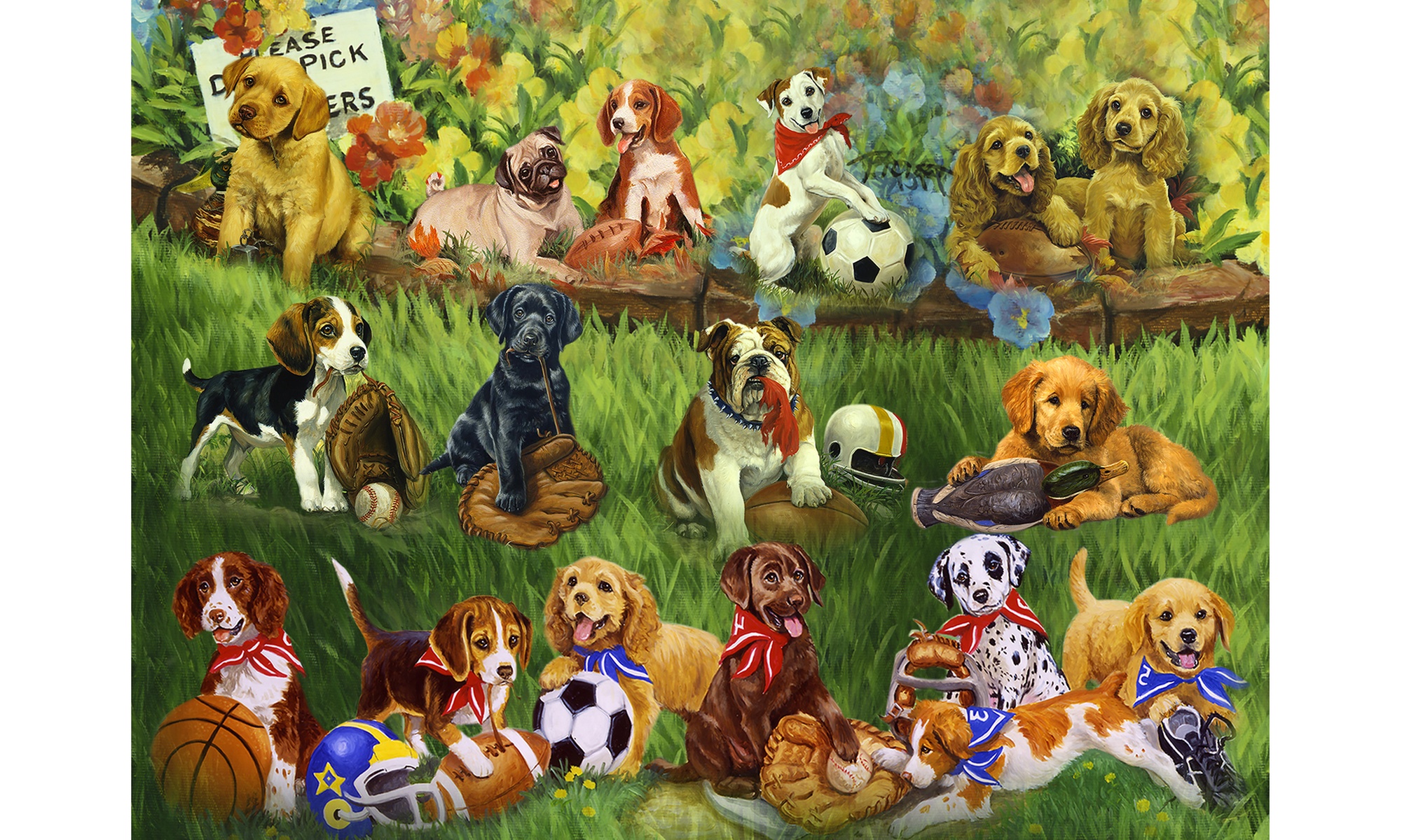 1000-Piece Jigsaw Puzzles For Adult & Kid Holiday Gift - Dog Puppy Sport Game - Primary Image