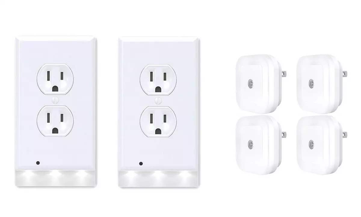 Outlet Cover with LED Sensor (2-Pack) & Plug-In LED Sensor Light Set (4-Pack) - Primary Image