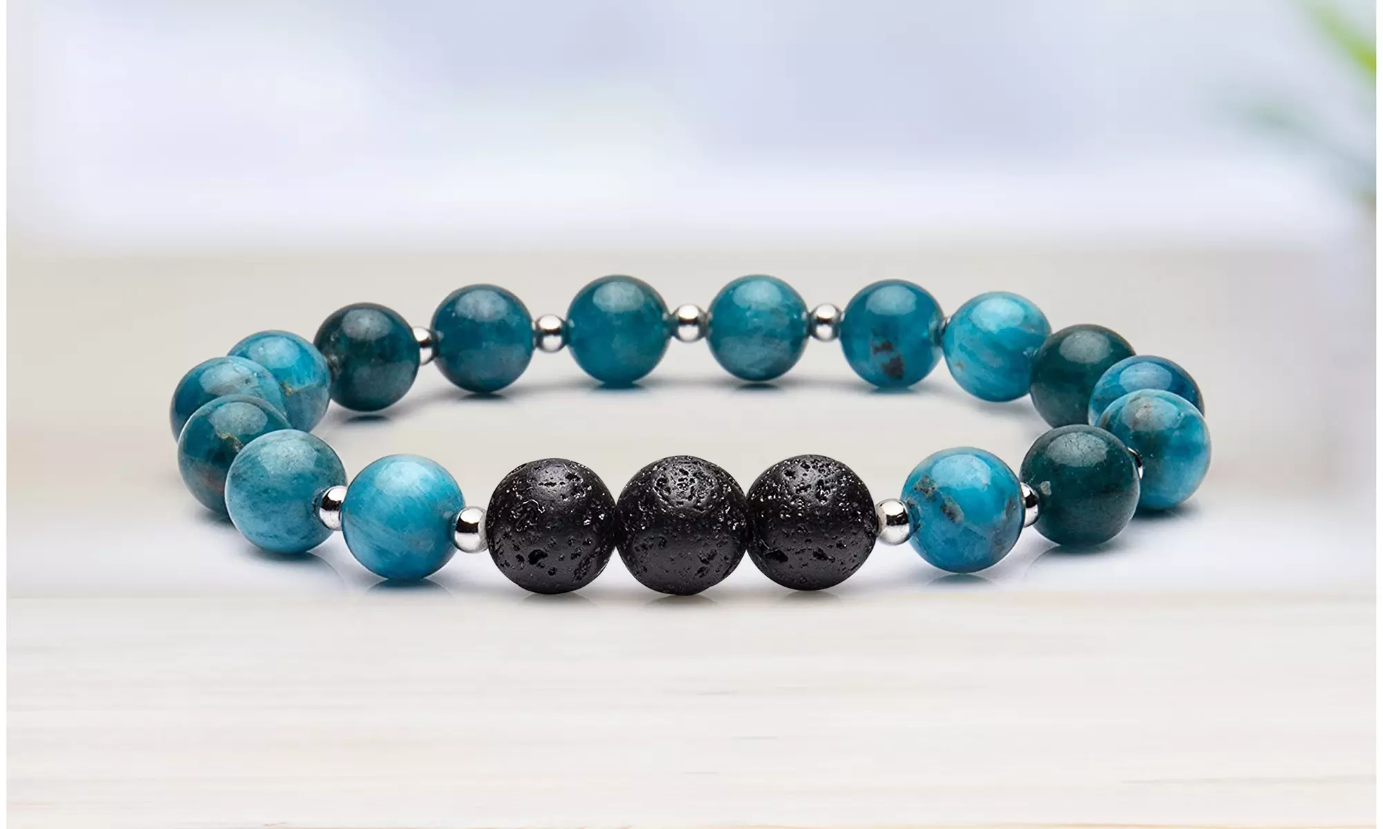 Lava Stone Turquoise-tone Diffuser Bracelet