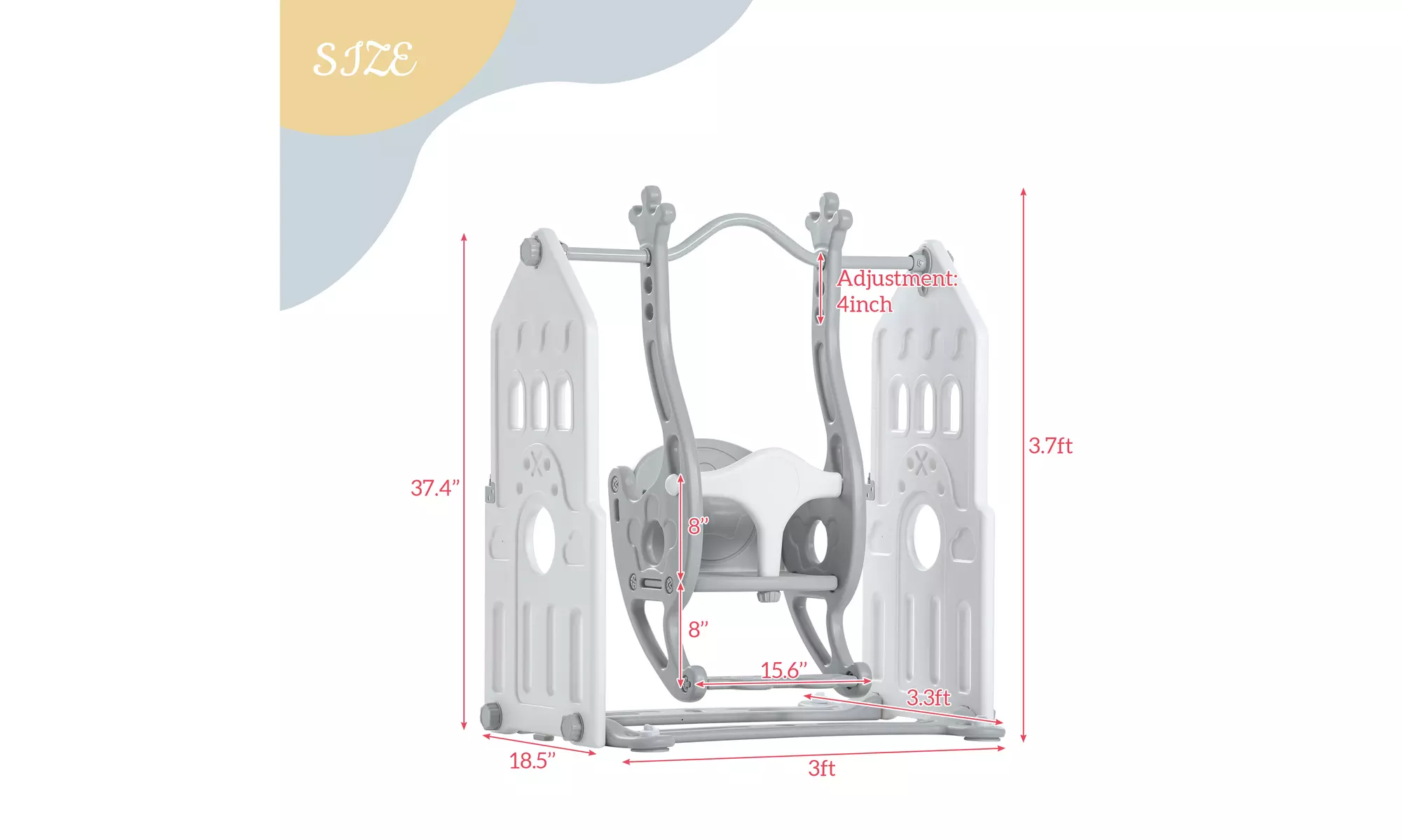 Toddler Swing Set, Kids Freestanding Swing Playset Baby Swing Set