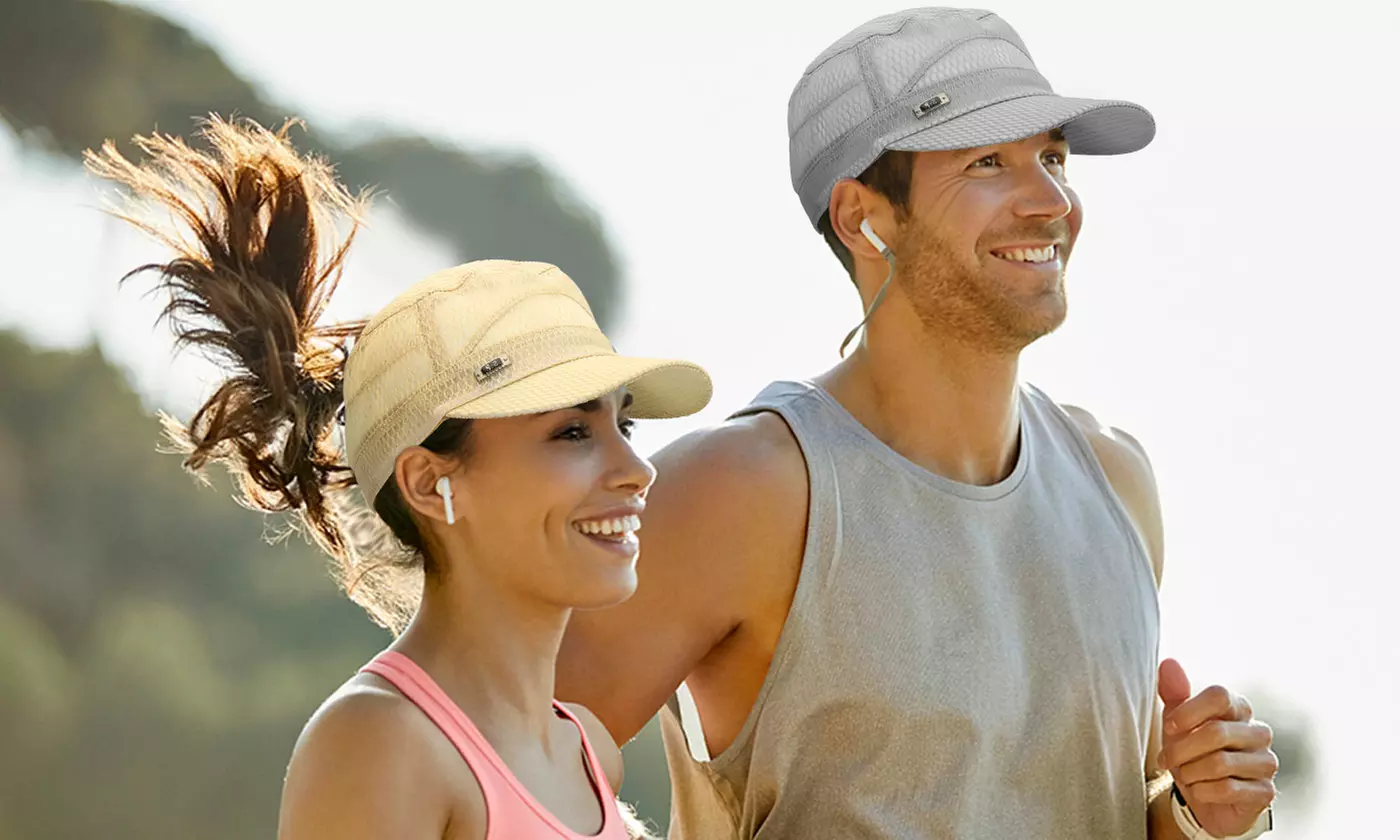 Quick Dry Mesh Short Brim Flat Top Hat for Women or Men