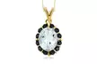 Jewelonfire 1.66 CT Aqua & Black Dia Pendant in SS 24662 - Second Medium