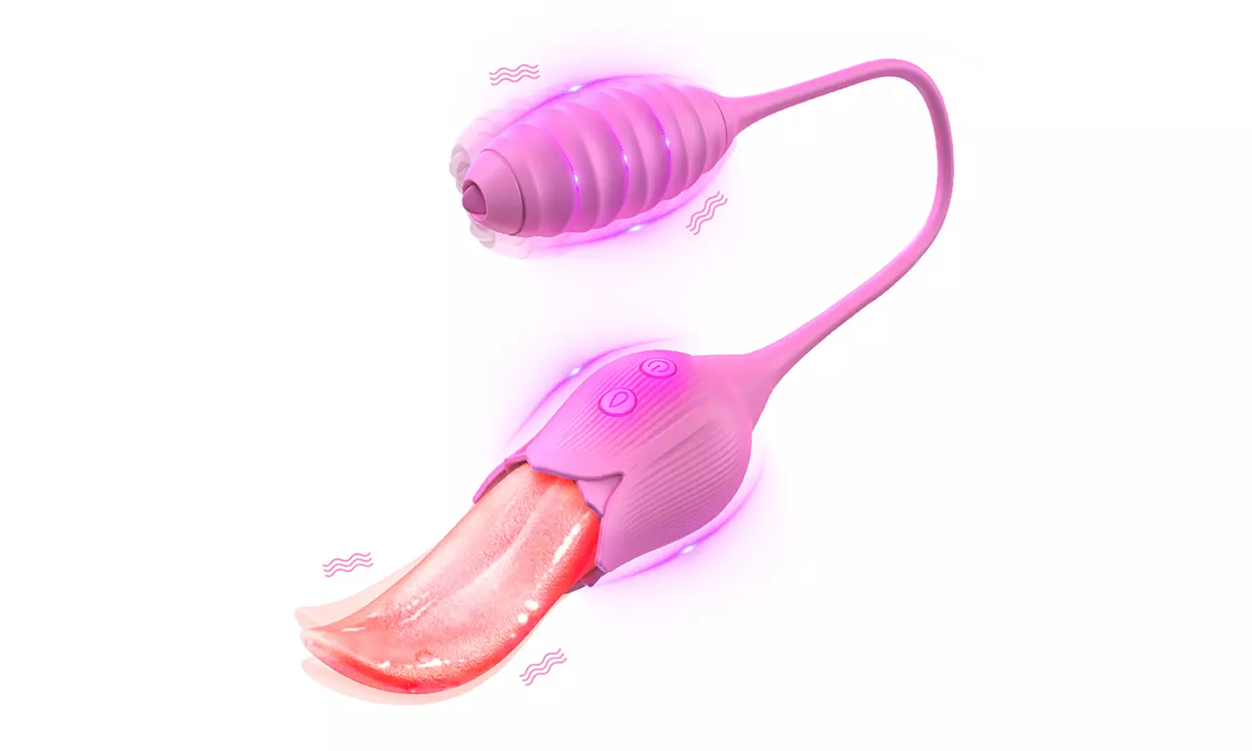 Tongue Licking Dildo Vibrating Egg G-spot Clitoral Stimulation Anal Plug Sex toy - Primary Image