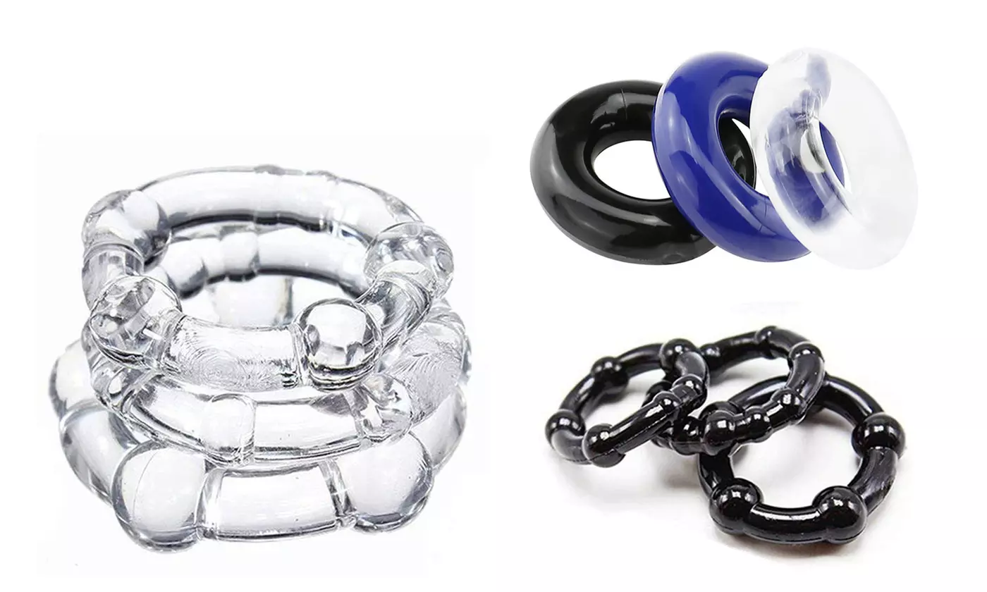 9 PCS Silicone Penis Ring Enhancer Prolong Sex Aid Tool