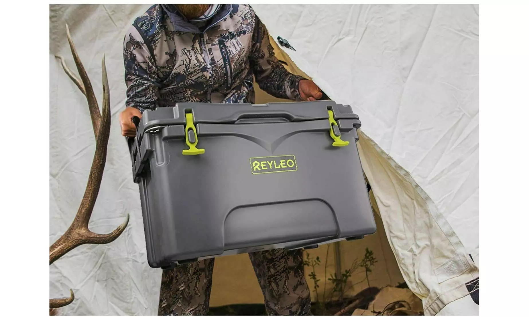 52 Quart Portable Rotomolded Cooler Heavy-Duty Ice Chest with Fish Ruler - Second Medium