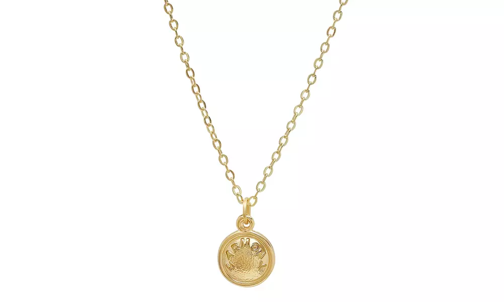 Disc Pendant Necklace In 14K Solid Gold