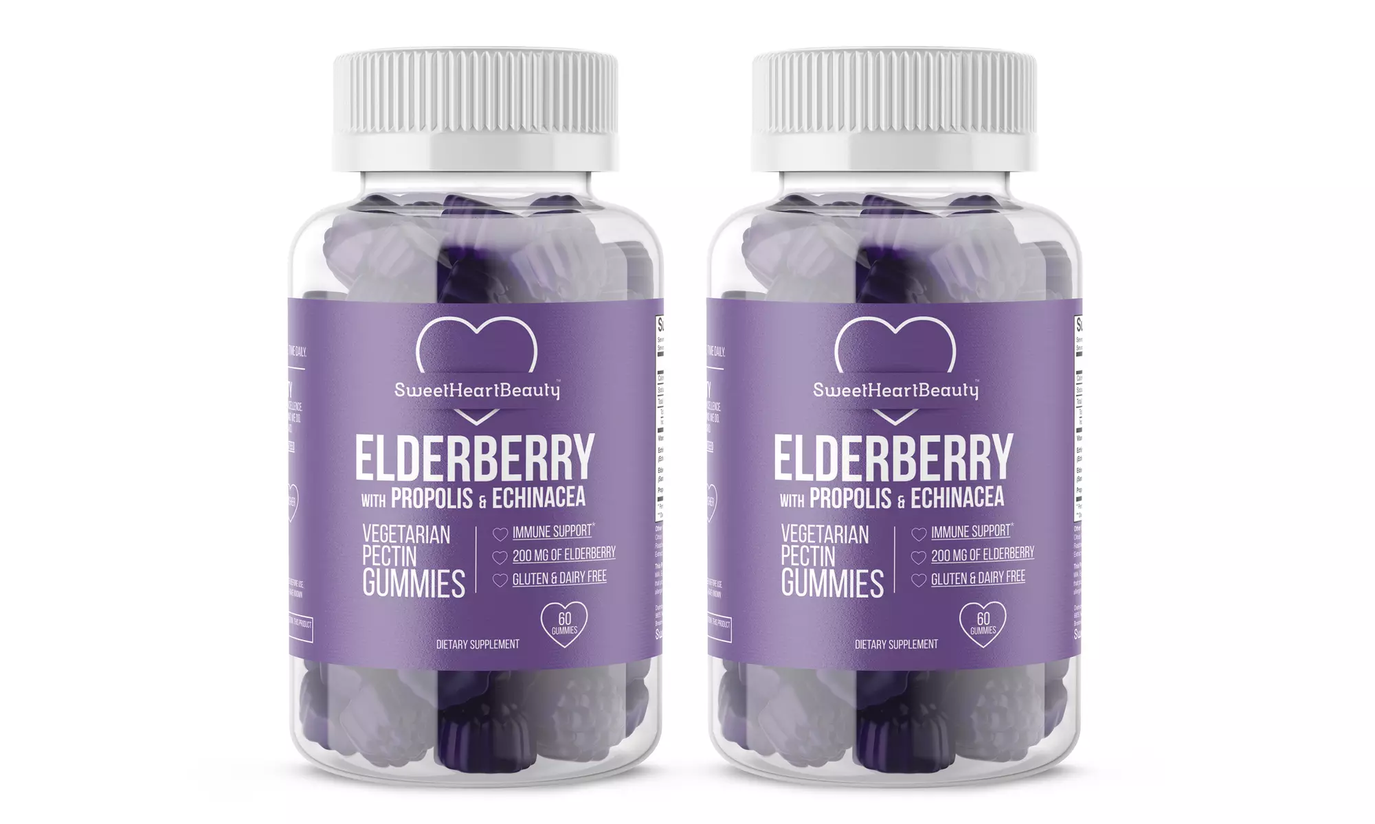 Plus Size Immune Support Elderberry Gummies with Vitamin C, Propolis, Echinacea - Primary Image