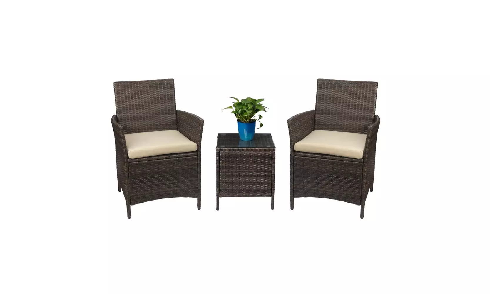 Flamaker 3 Pieces Patio Set Outdoor Wicker Patio Furniture Sets - Primary Image