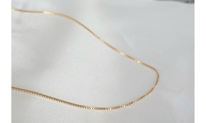 Italian 925 Sterling Silver Box Chains Plated In 18K Yellow Gold 16 - 30 Inch 