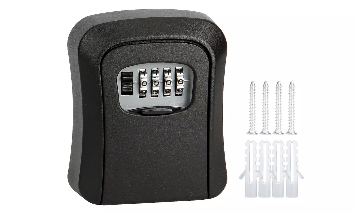 4-Digit Combination Key Lock Box Wall Mount Safe Security Storage Case