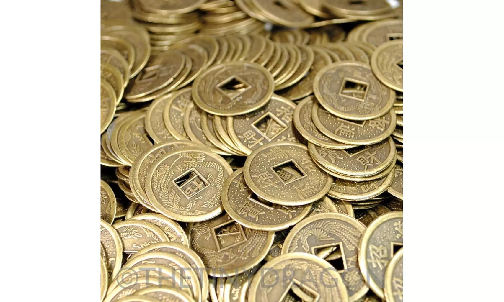 LOT OF 40 FENG SHUI COINS 0.9" 2.3cm Lucky Chinese Fortune Coin I Ching Metal - Primary Image