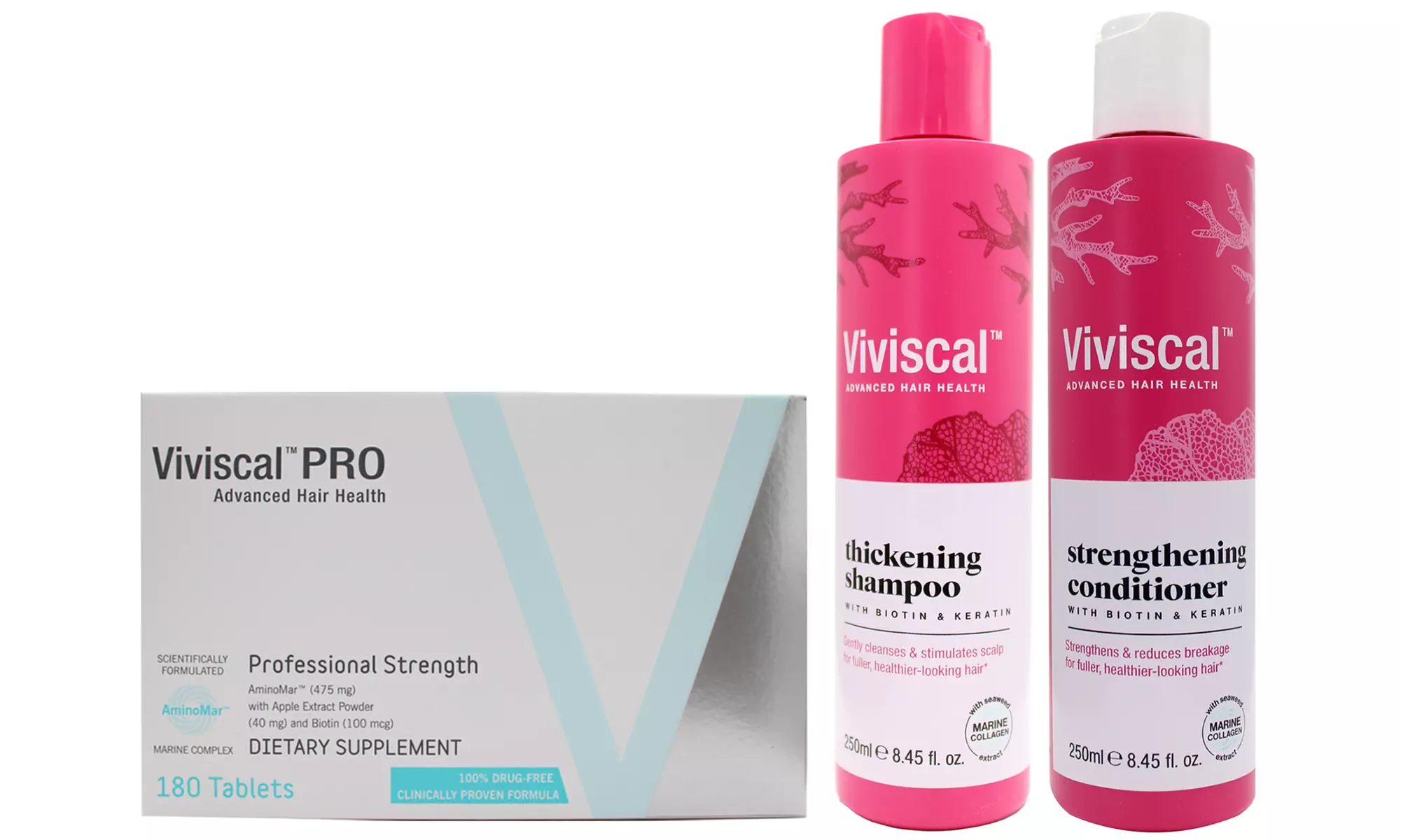 Viviscal Shampoo & Conditioner 8.45 oz with Strength Dietary Supplement 180 Tabs - Primary Image