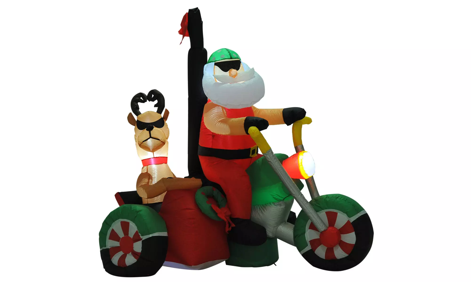 6ft Inflatable Santa Claus Riding Motorcycle Christmas Airblown Yard Decorations - Second Medium