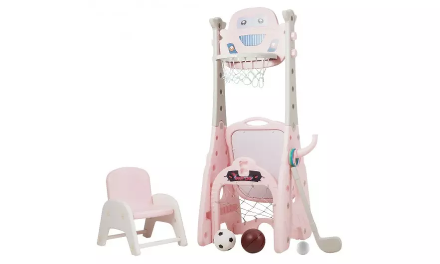 6-in-1 Adjustable Kids Basketball Hoop Set - Primary Image