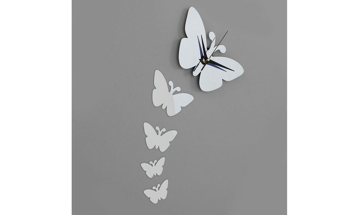 butterfly wall clock butterfly table butterfly wall clock sticker specular surface home decor up to 59 off on groupon goods butterfly wall clock butterfly table butterfly wall clock sticker specular surface home decor up to 59 off on groupon goods