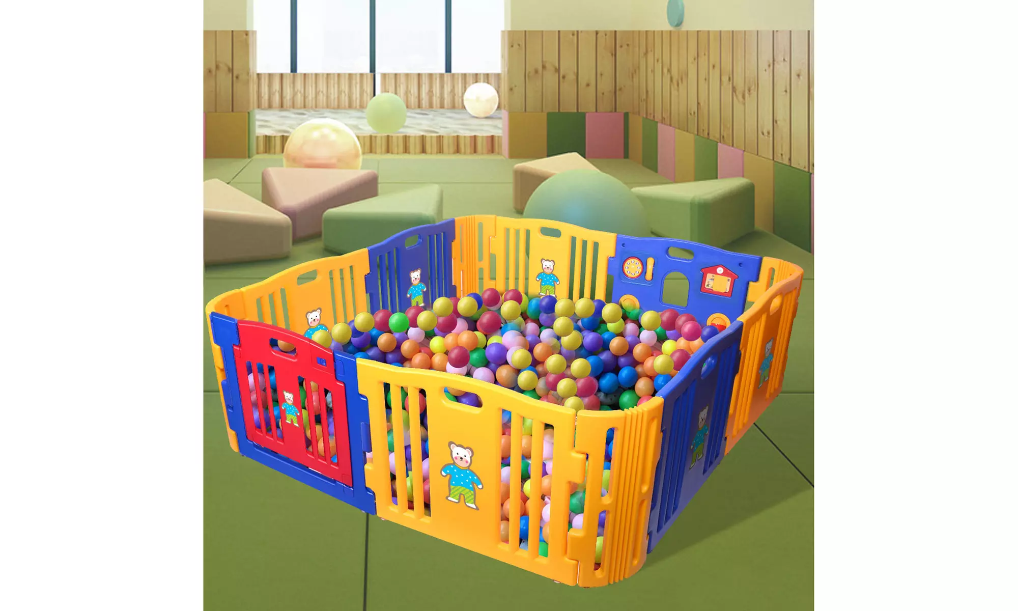 12 Panel Safety Play Yard for Kids Toddler Baby, Activity Centre Playpen - Primary Image
