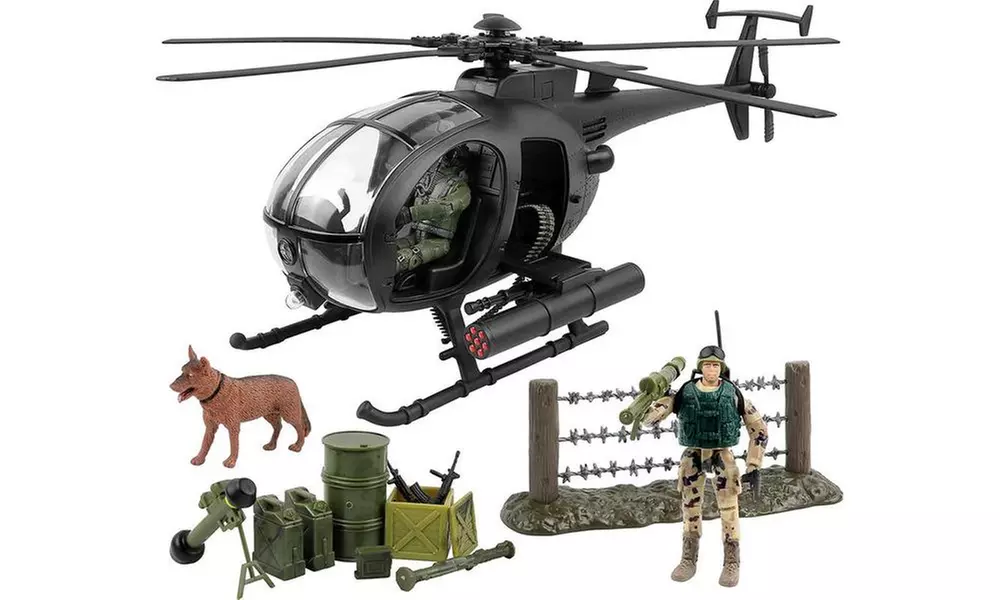 Click N Play Military Attack Combat Helicopter 20 Piece Play Set - Primary Image